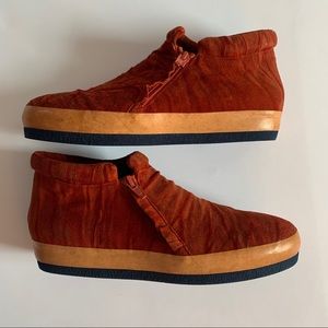 Coclico womens suede orange ankle boots 37